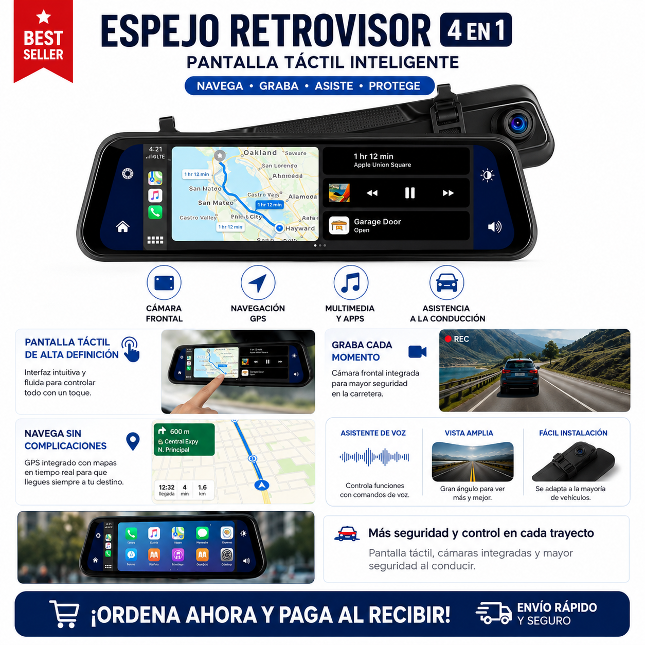 🔥 Oferta Exclusiva | Espejos Retrovisores Inteligentes 4 en 1